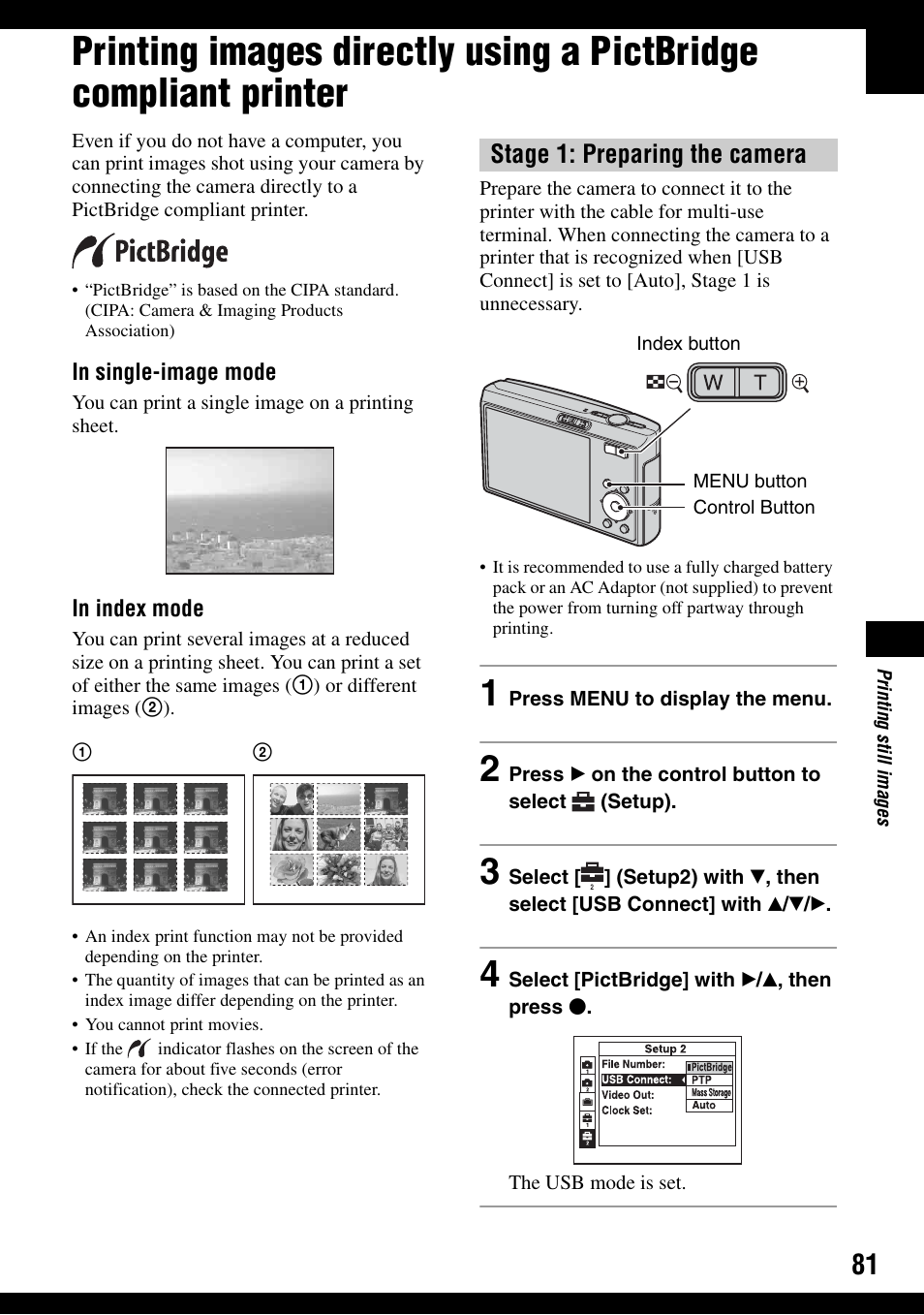 Stage 1: preparing the camera | Sony DSC-T30 User Manual | Page 81 / 119