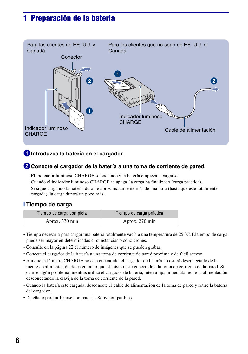 1 preparación de la batería | Sony DSC-T100 User Manual | Page 36 / 60