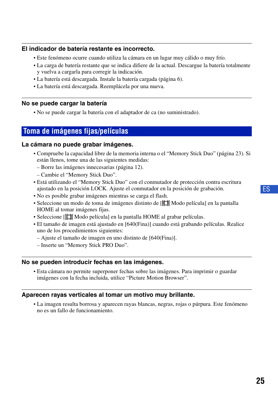 Toma de imágenes fijas/películas | Sony DSC-T100 User Manual | Page 55 / 60