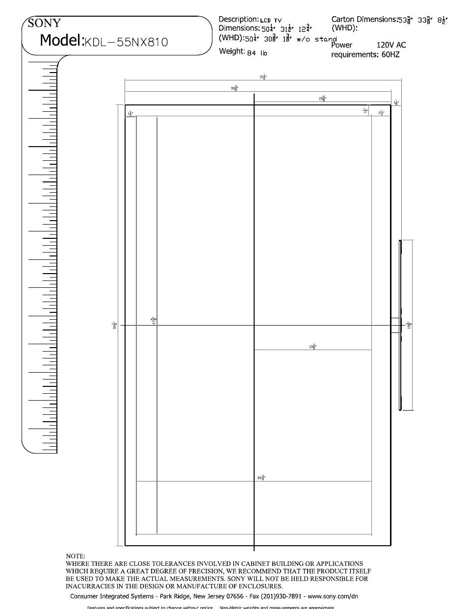 Sony KDL-55NX810 User Manual | 5 pages