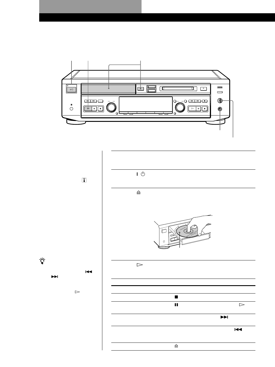Playing a cd, Basic operations 6 basic operations, Press 1/u. the standby indicator turns off | Sony MXD-D40 User Manual | Page 6 / 52