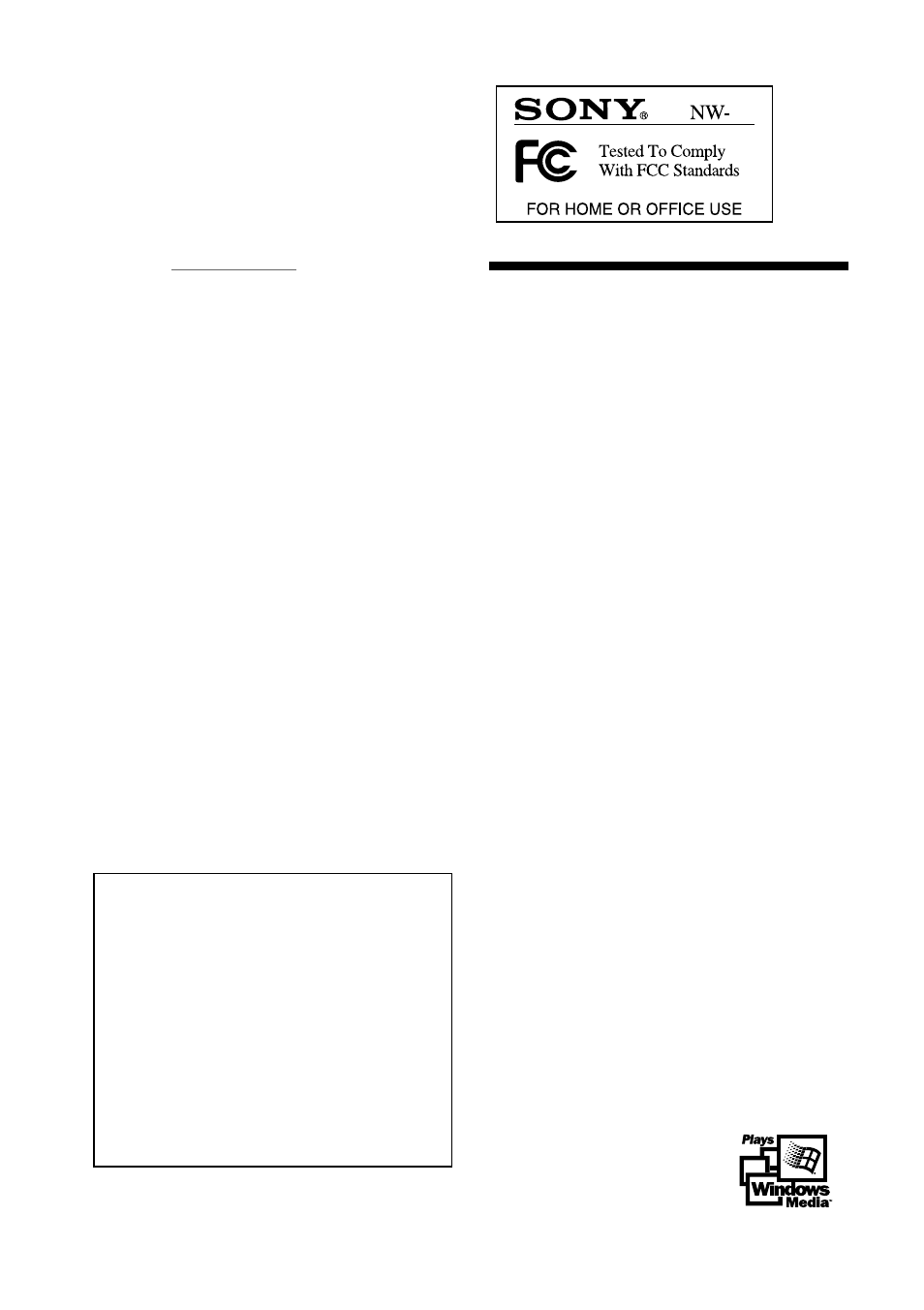 Notice for users, On the supplied software, Owner’s record | Information, Declaration of conformity | Sony NW-S4 User Manual | Page 2 / 24