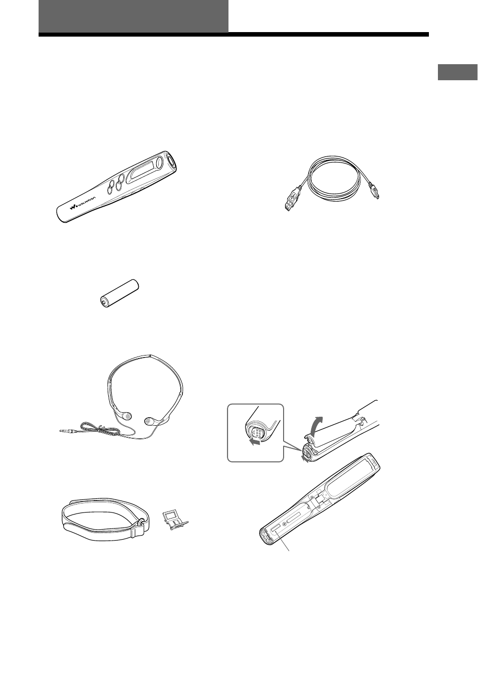 Getting started, Unpacking | Sony NW-S4 User Manual | Page 5 / 24