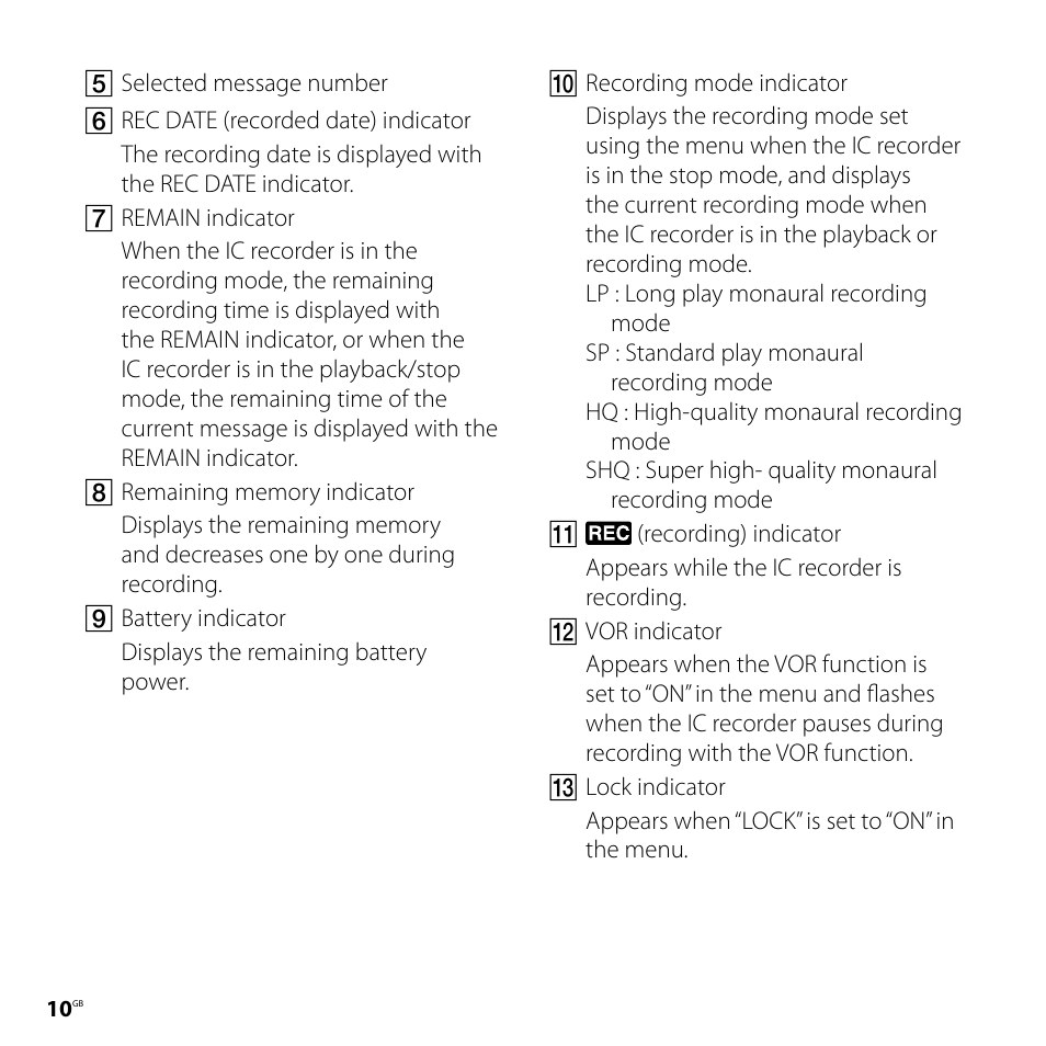 Sony ICD-PX720 User Manual | Page 10 / 96