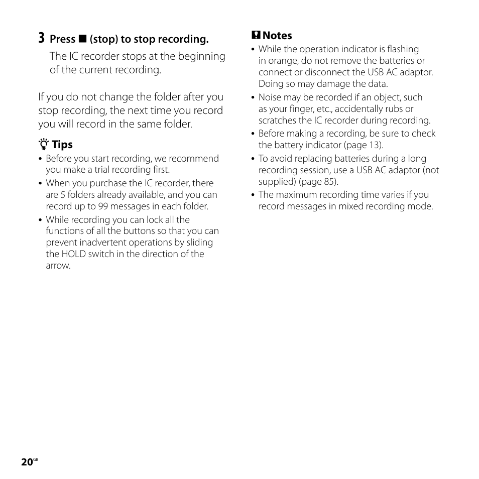 Sony ICD-PX720 User Manual | Page 20 / 96