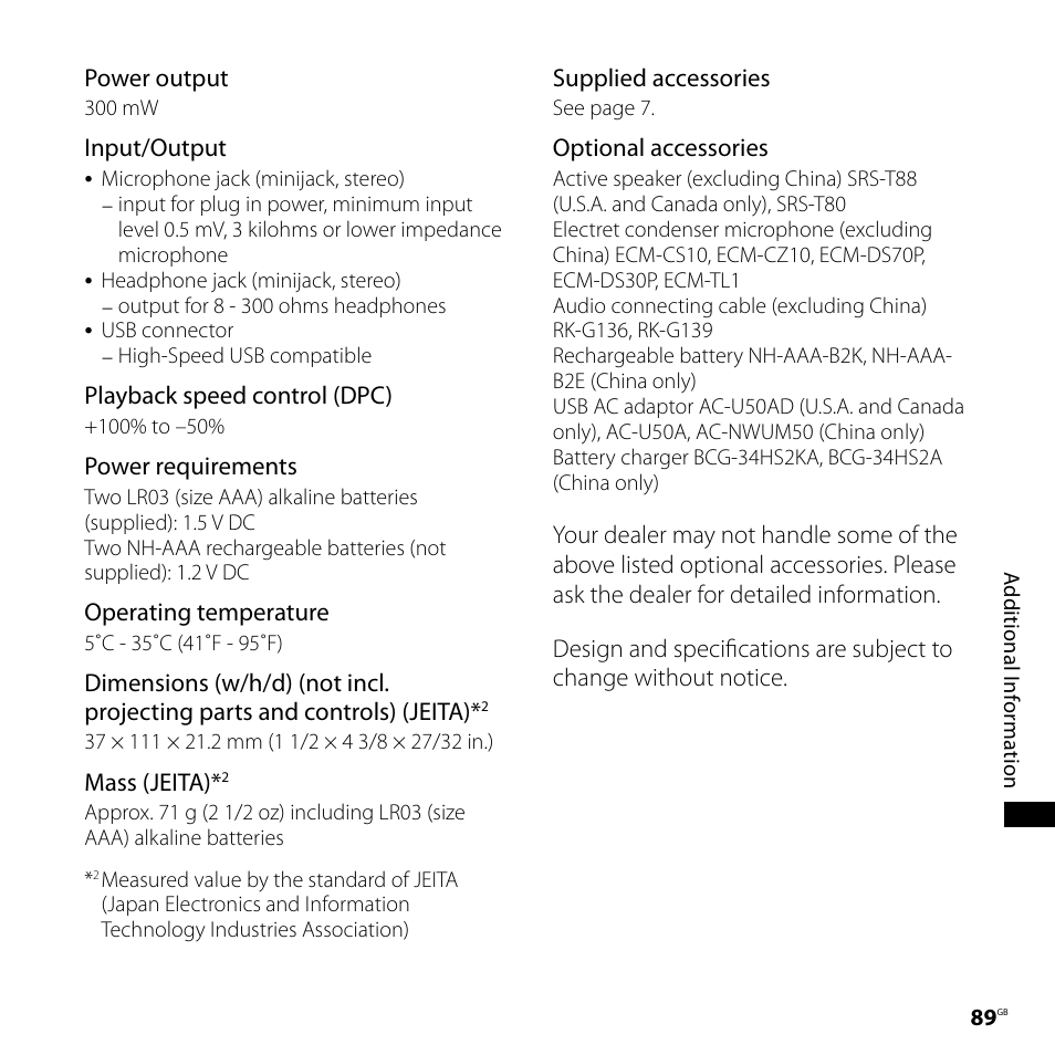 Sony ICD-PX720 User Manual | Page 89 / 96