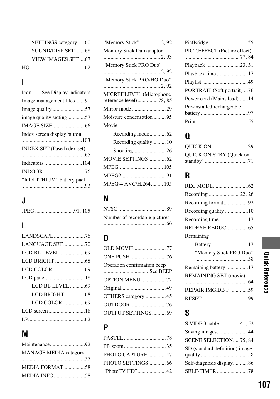 Sony HDR-TG1 User Manual | Page 107 / 109