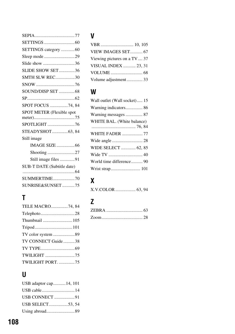 Sony HDR-TG1 User Manual | Page 108 / 109