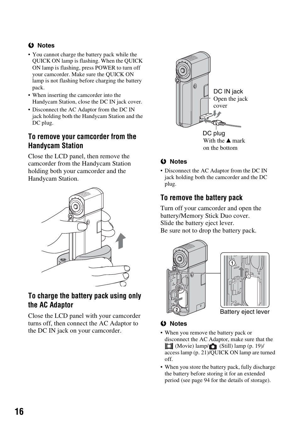 Sony HDR-TG1 User Manual | Page 16 / 109