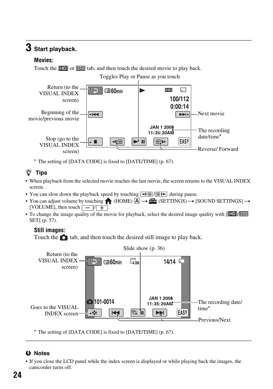 Sony HDR-TG1 User Manual | Page 24 / 109