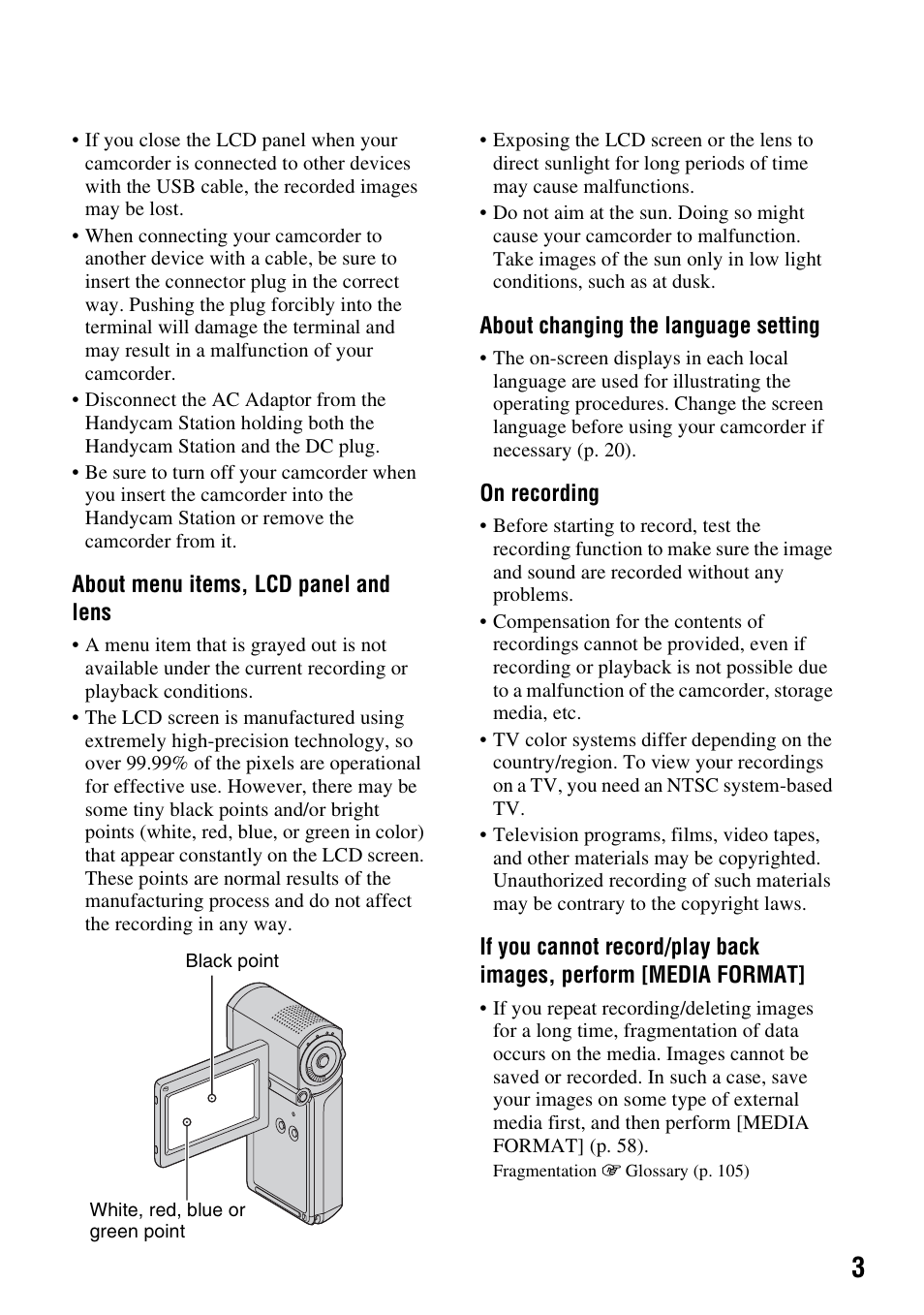 Sony HDR-TG1 User Manual | Page 3 / 109