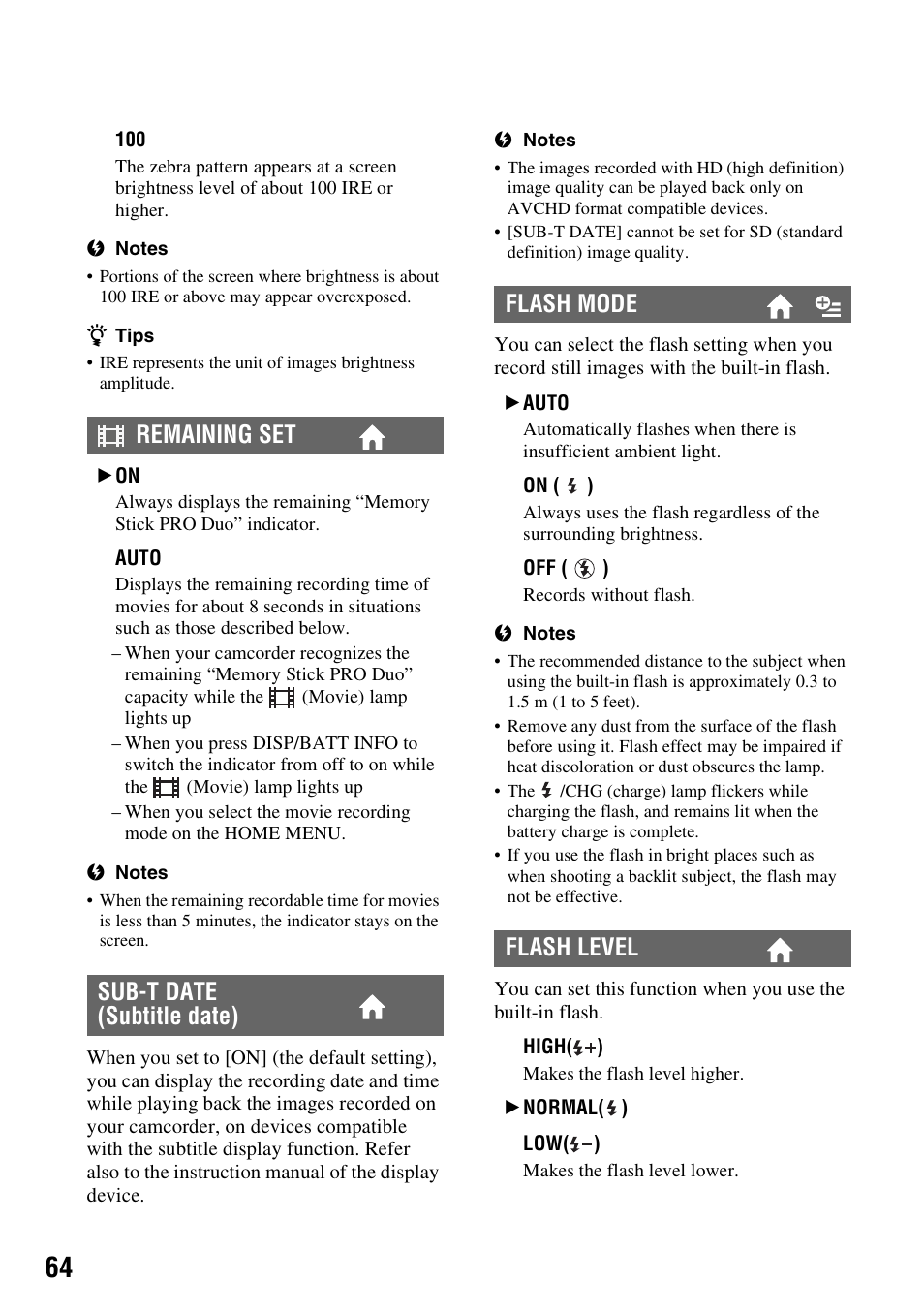 Sony HDR-TG1 User Manual | Page 64 / 109
