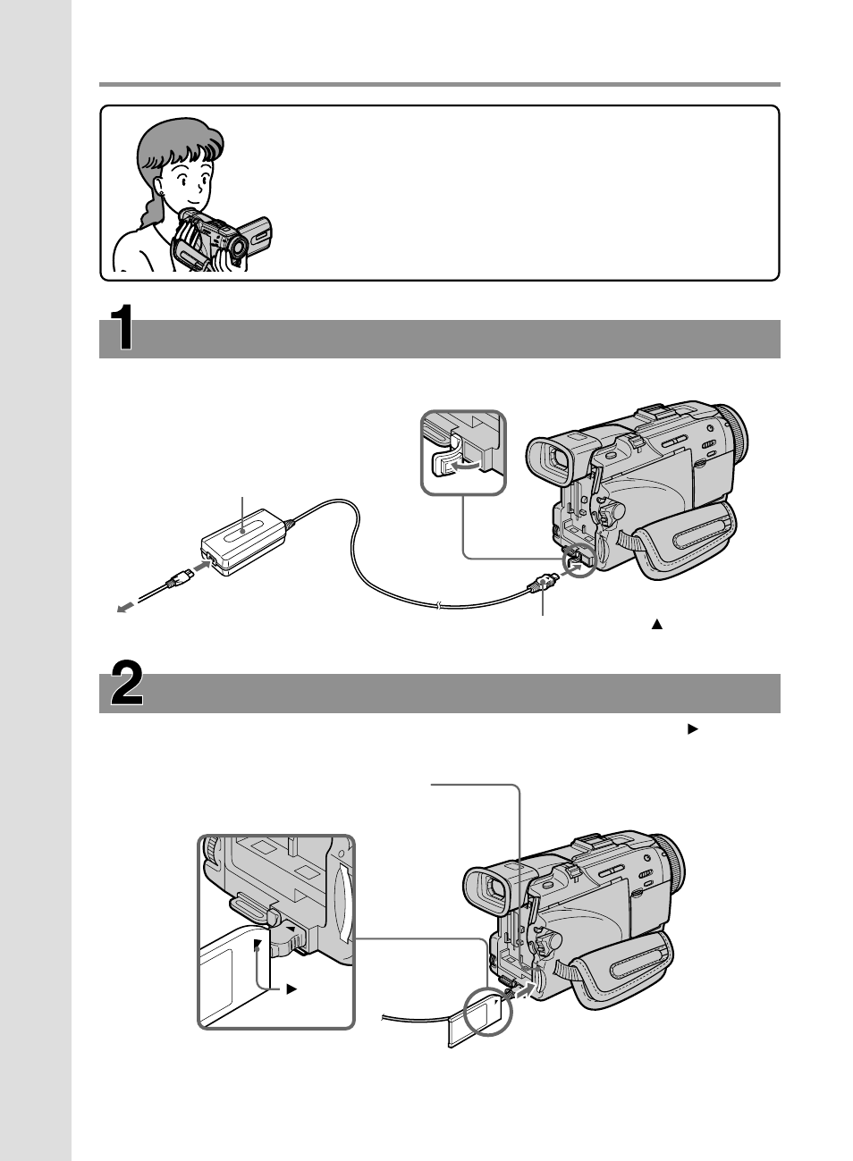 Connecting the power cord | Sony DCR-TRV50 User Manual | Page 10 / 248