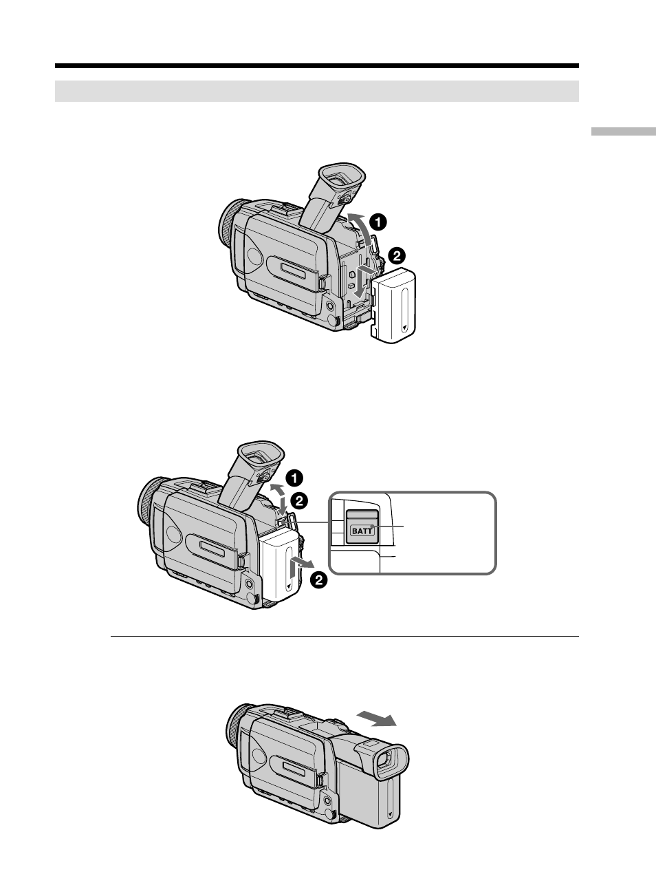 Step 1 preparing the power supply | Sony DCR-TRV50 User Manual | Page 15 / 248