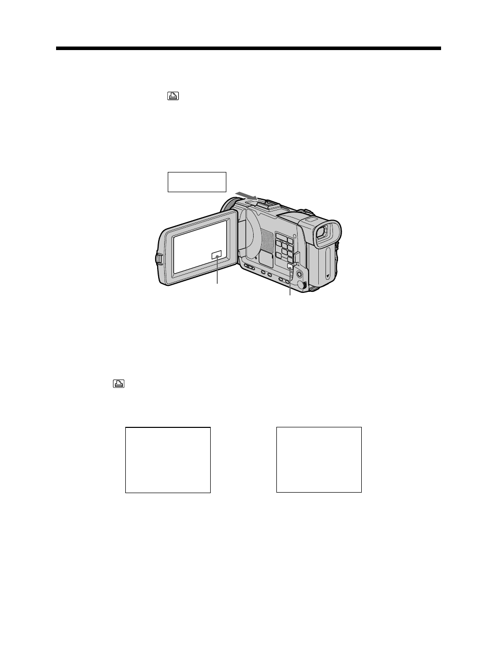 Using the optional printer, Printer | Sony DCR-TRV50 User Manual | Page 172 / 248