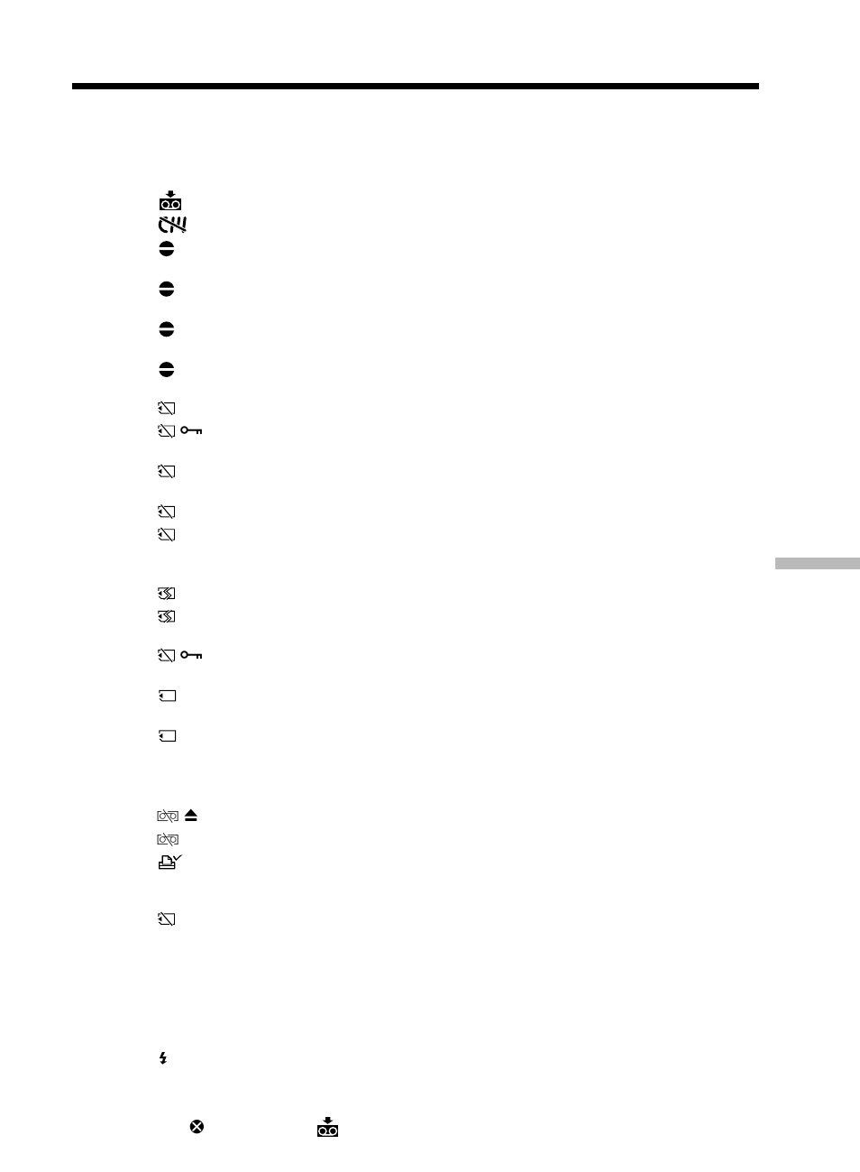 Warning indicators and messages | Sony DCR-TRV50 User Manual | Page 219 / 248
