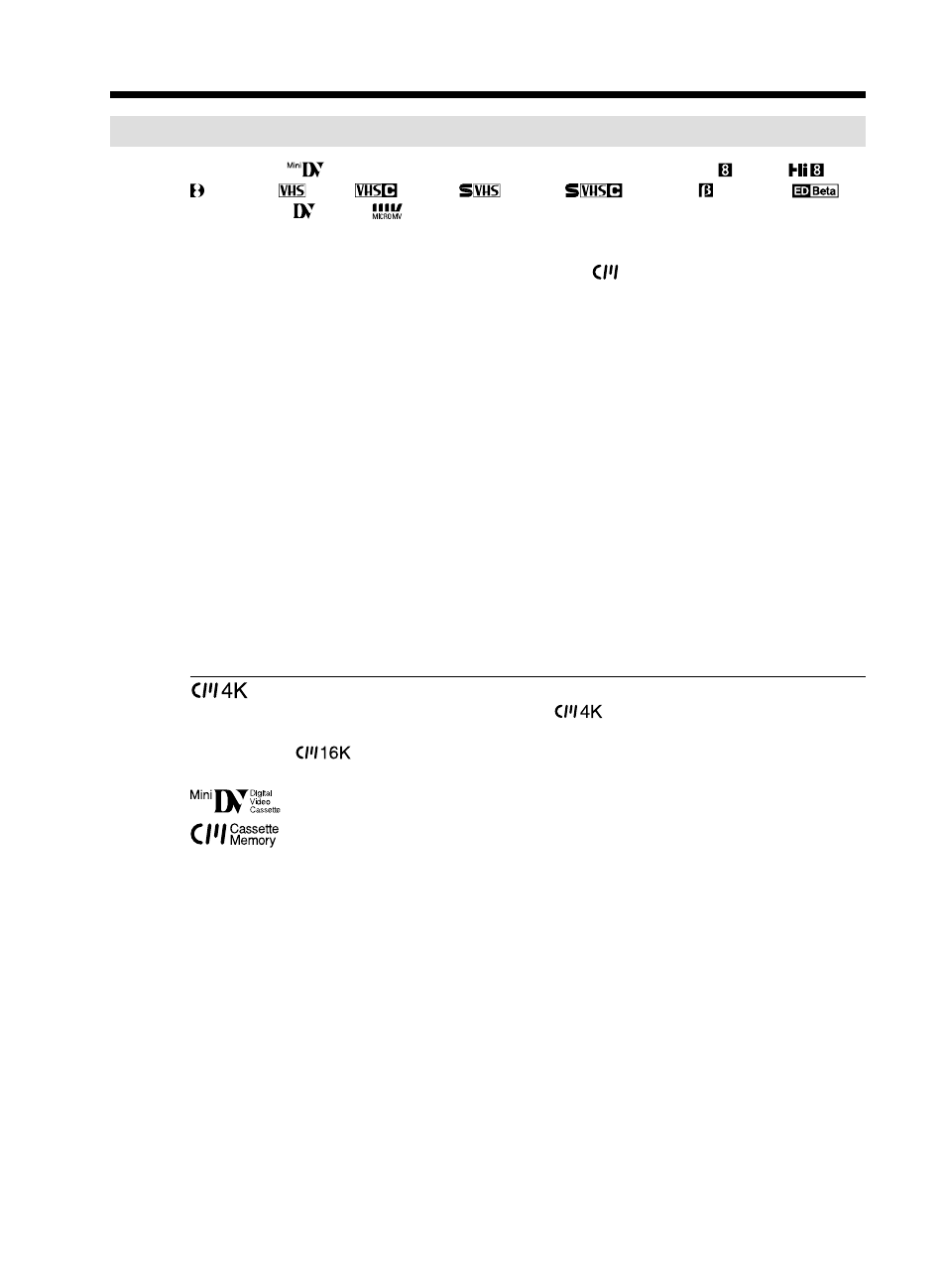 Usable cassettes | Sony DCR-TRV50 User Manual | Page 220 / 248