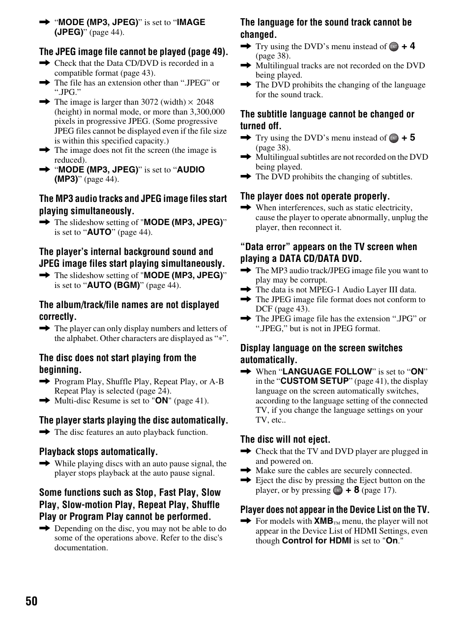 Sony DMX-DVD User Manual | Page 50 / 56