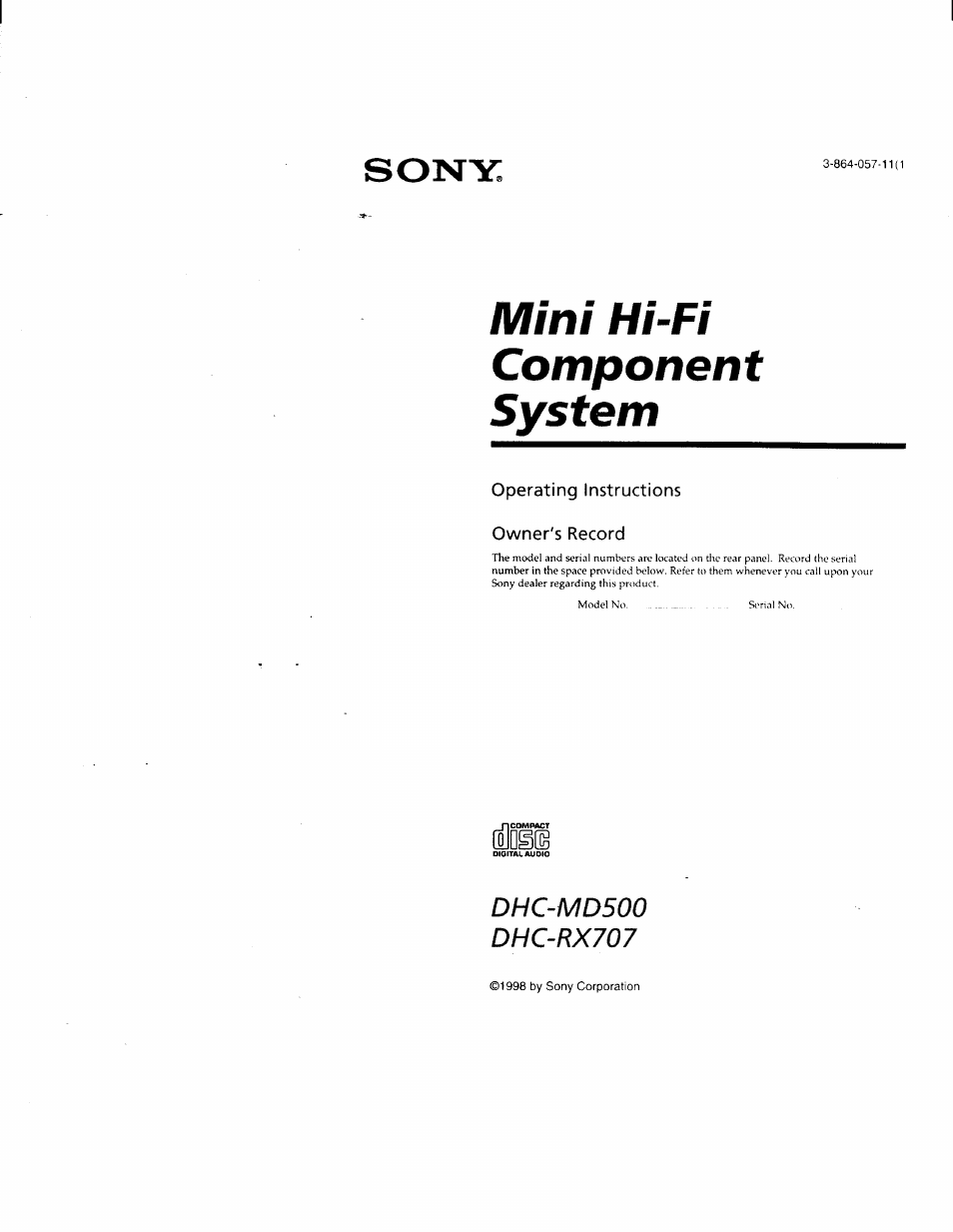 Sony DHC-MD500 User Manual | 47 pages