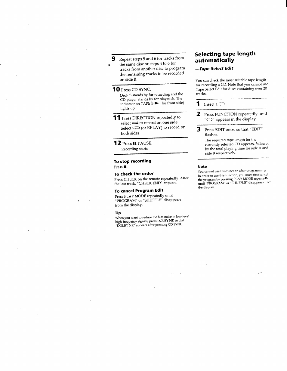 To stop recording, To check the order, To cancel program edit | Sony DHC-MD500 User Manual | Page 27 / 47