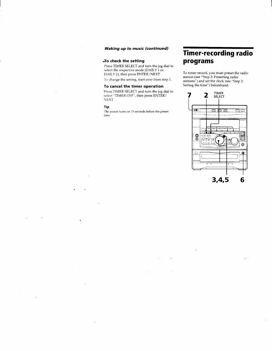 To cancel the timer operation, Timer-recording radio programs | Sony DHC-MD500 User Manual | Page 38 / 47