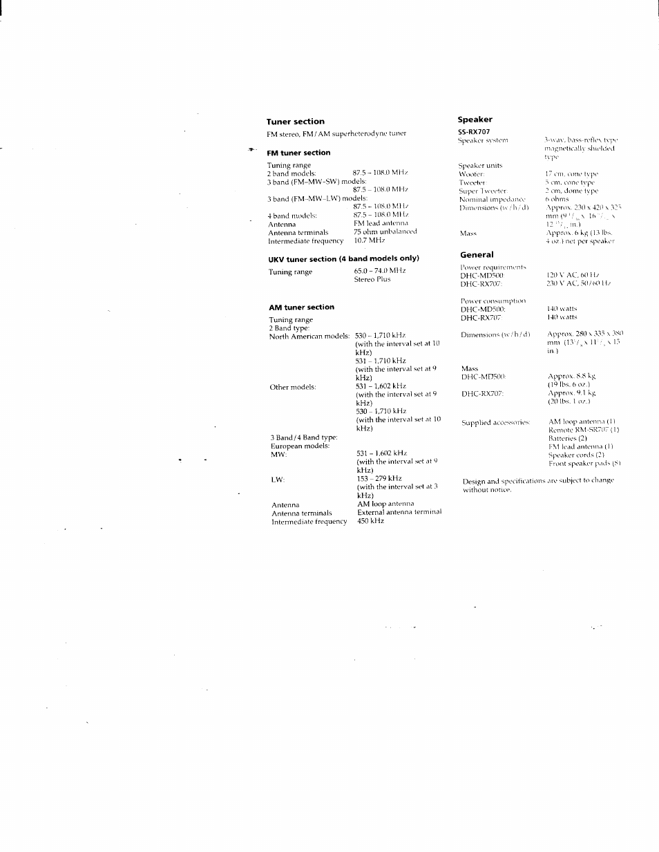 Speaker | Sony DHC-MD500 User Manual | Page 45 / 47