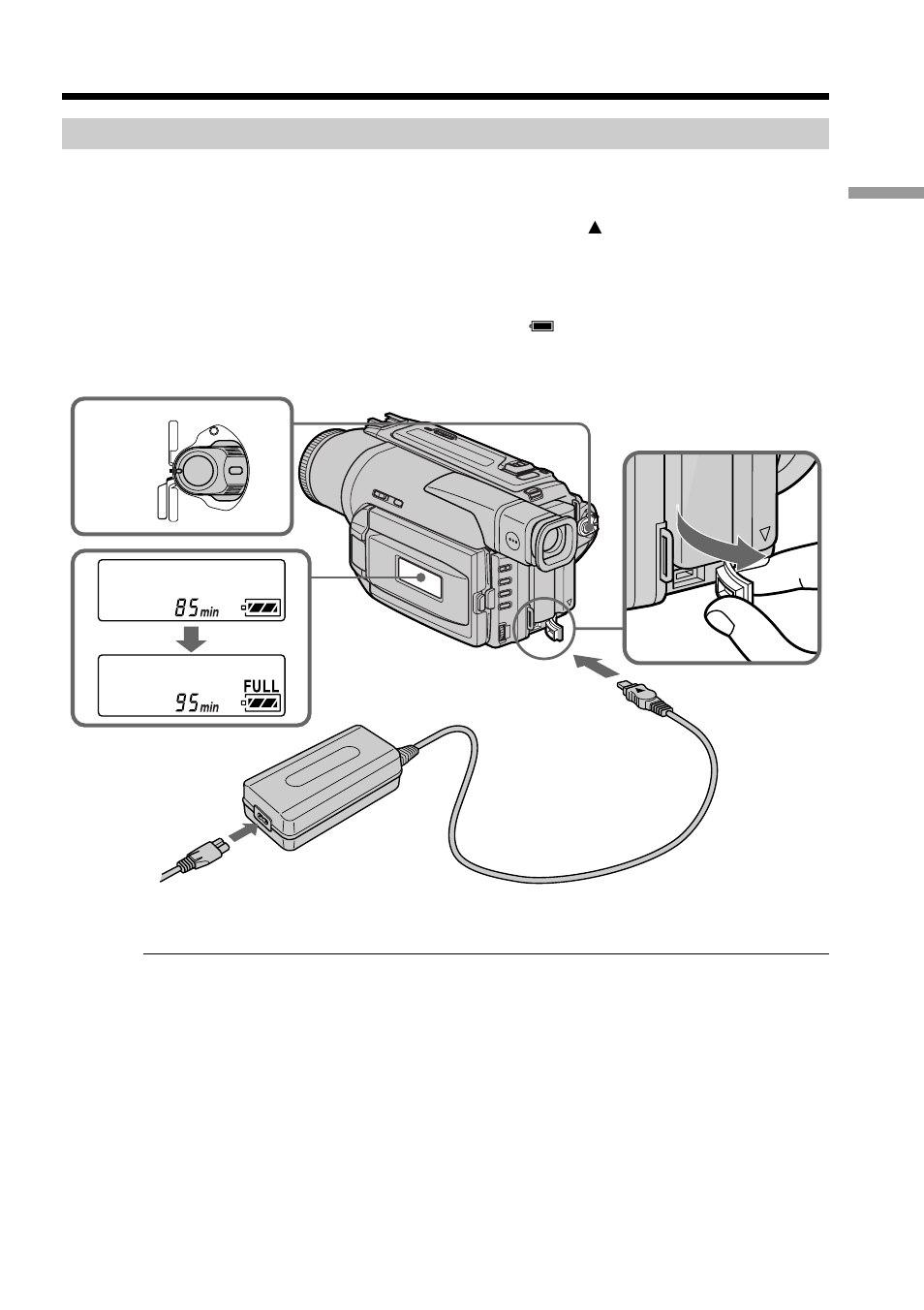 Charging the battery pack | Sony DCR-TRV520 User Manual | Page 11 / 132