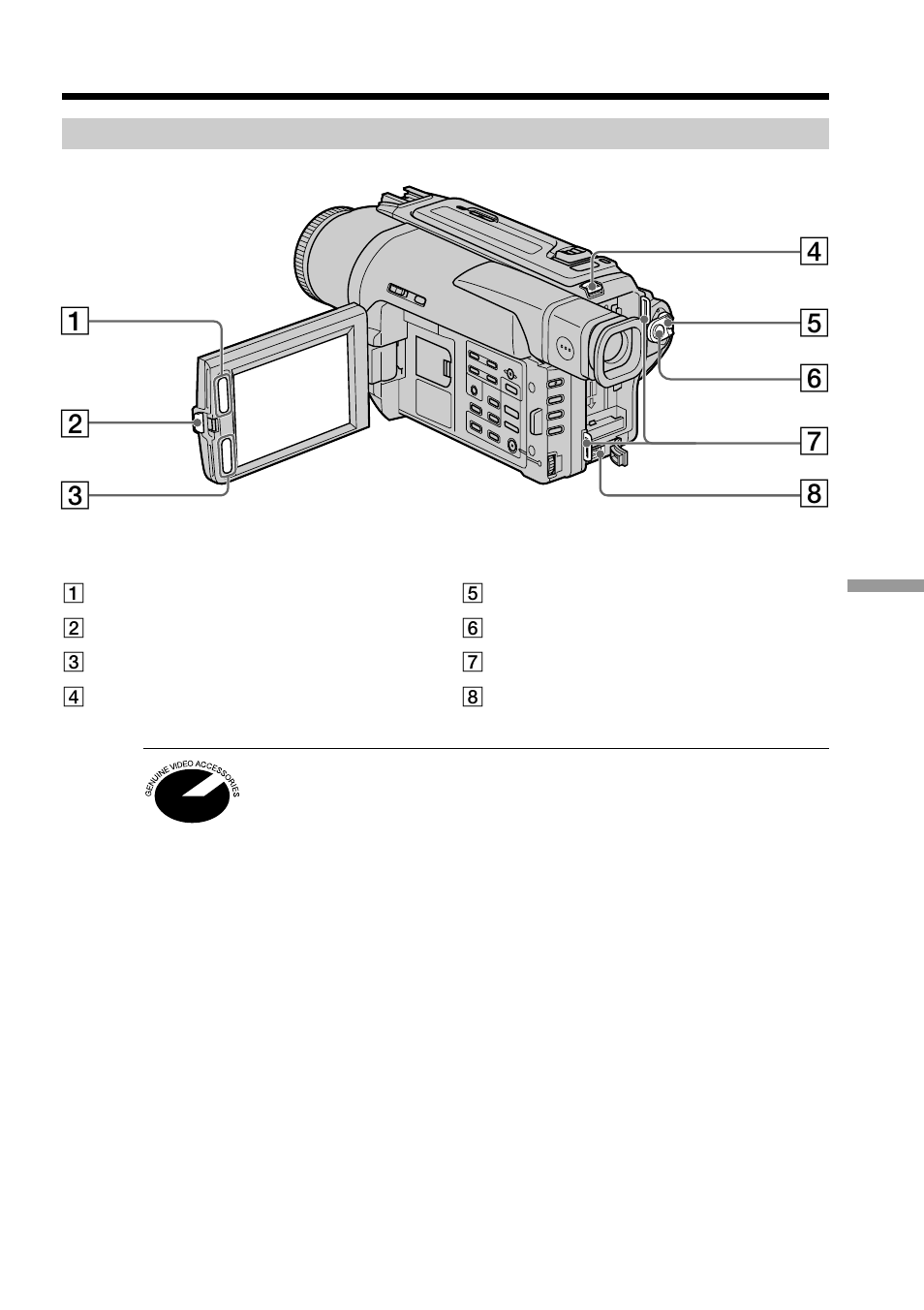 Quick reference, Identifying the parts and controls | Sony DCR-TRV520 User Manual | Page 123 / 132
