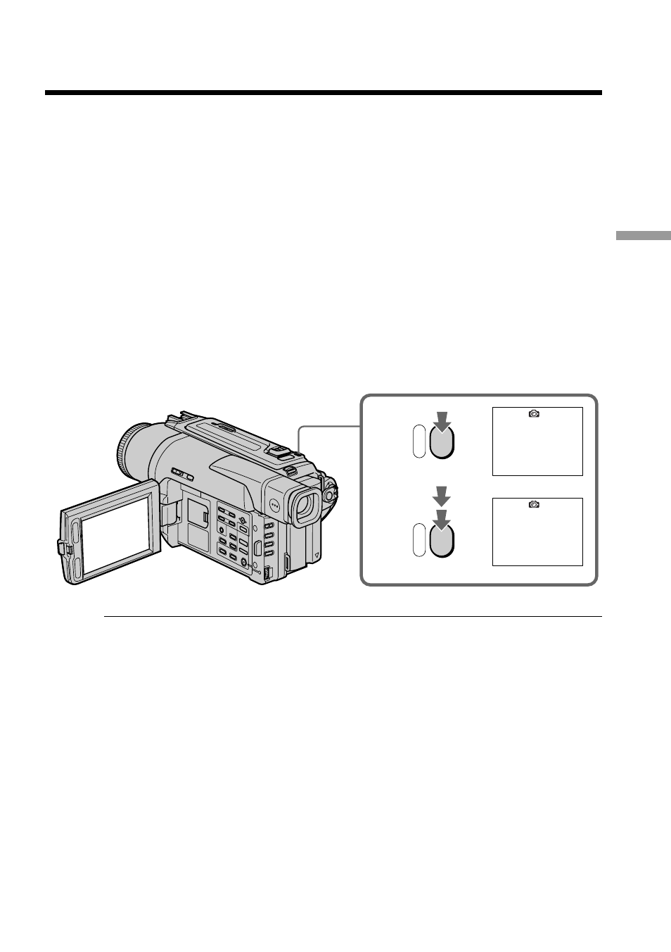 Advanced recording operations, Recording a still image on a tape, Tape photo recording | Sony DCR-TRV520 User Manual | Page 29 / 132