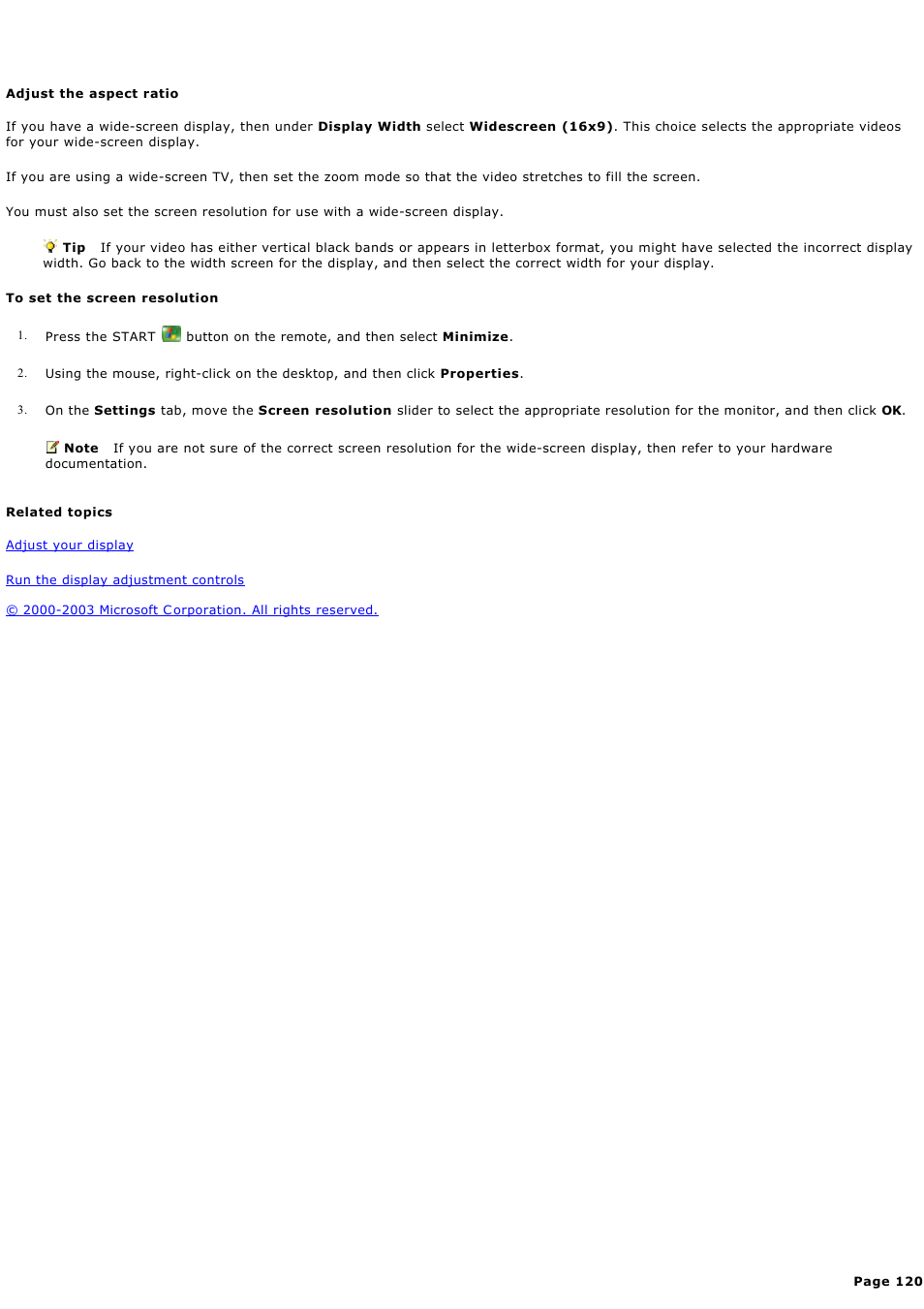 Adjust the aspect ratio | Sony PCV-RZ46G User Manual | Page 120 / 459