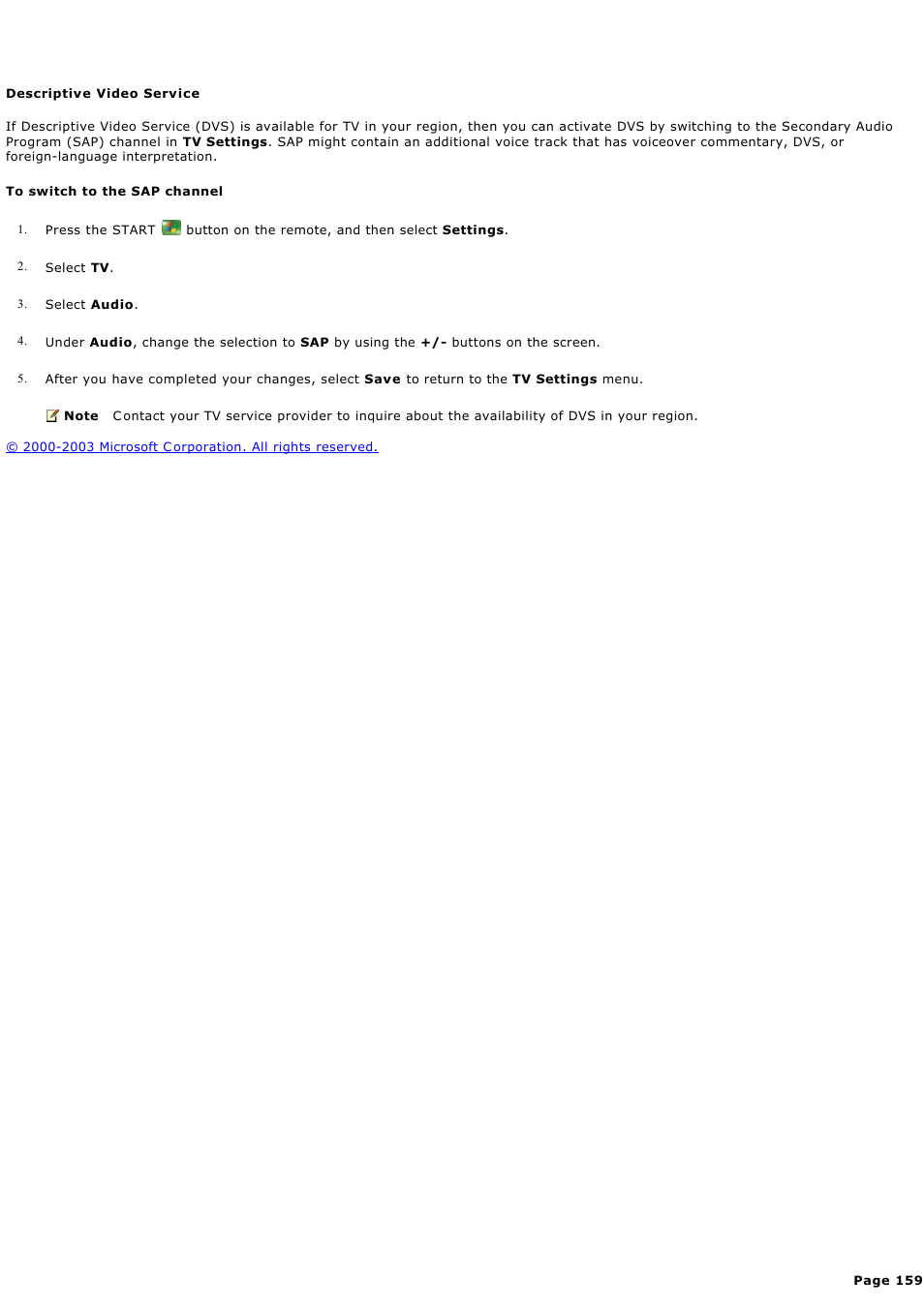 Descriptive video service | Sony PCV-RZ46G User Manual | Page 159 / 459