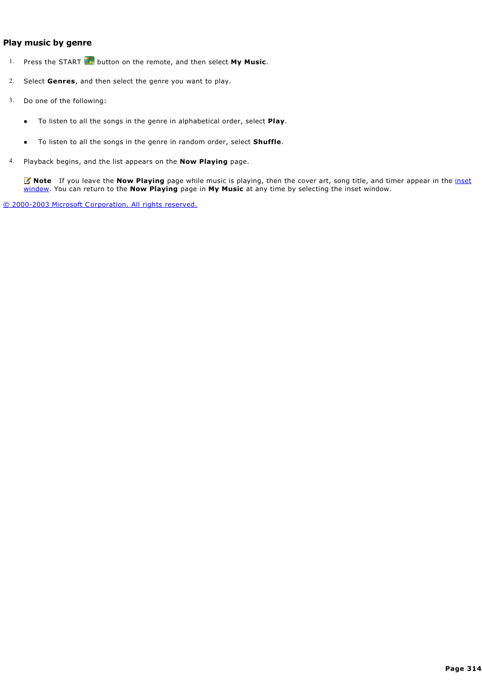 Play music by genre | Sony PCV-RZ46G User Manual | Page 314 / 459