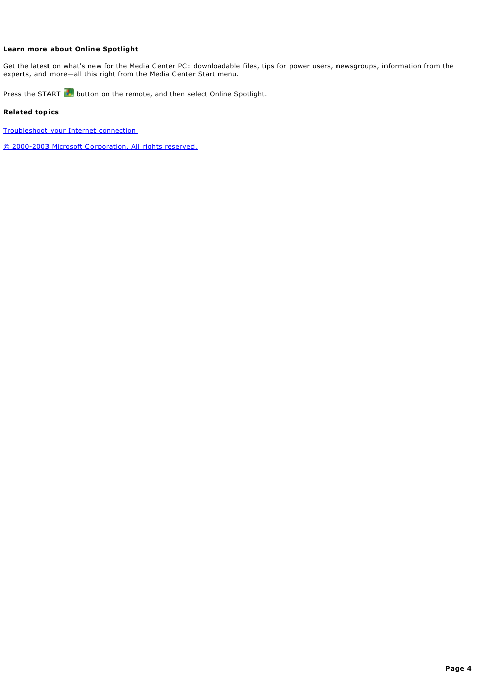 Learn more about online spotlight | Sony PCV-RZ46G User Manual | Page 4 / 459