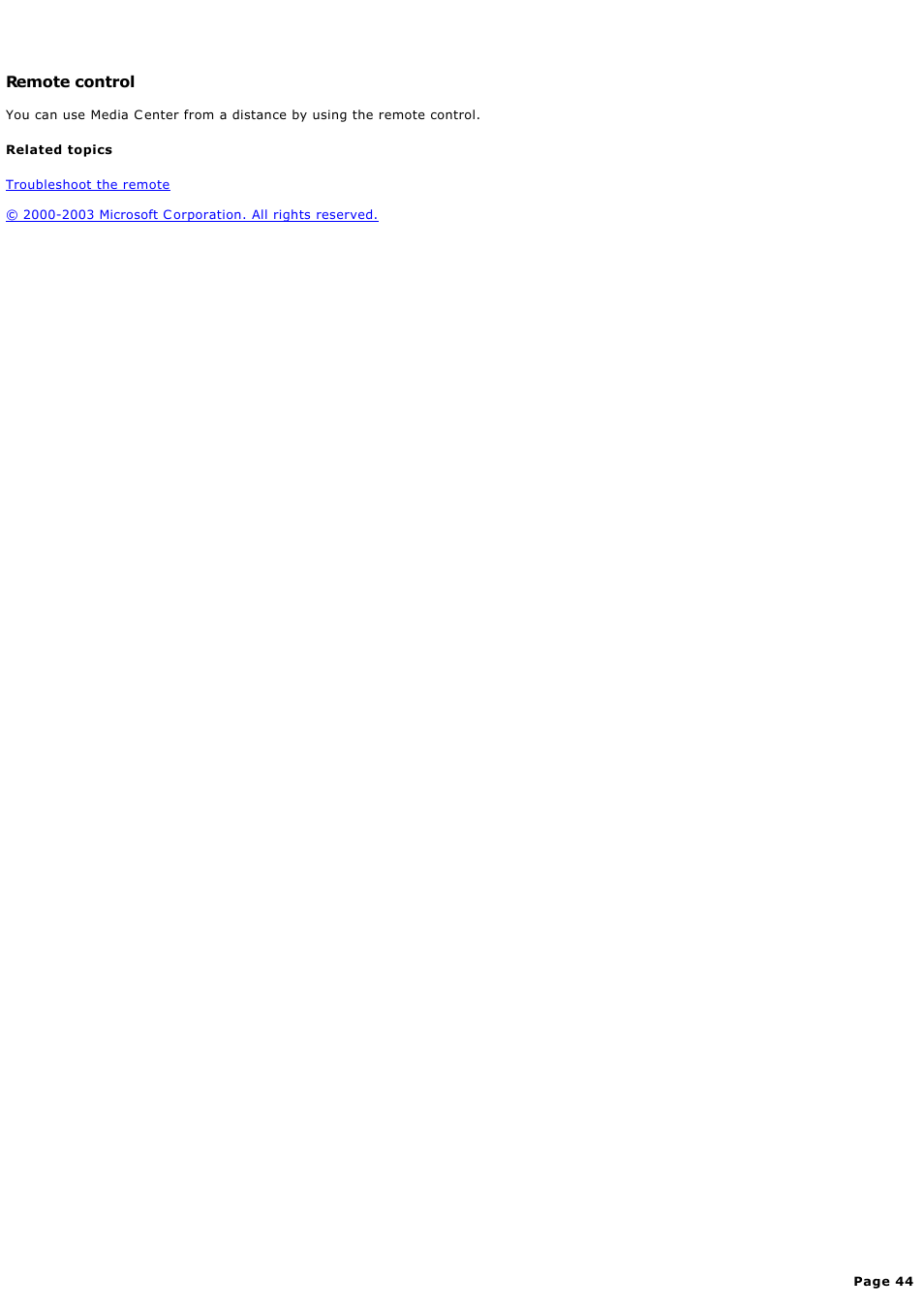 Remote control | Sony PCV-RZ46G User Manual | Page 44 / 459