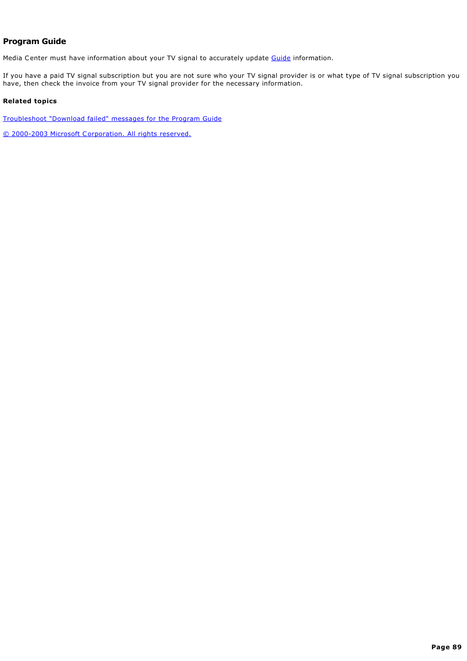 Program guide | Sony PCV-RZ46G User Manual | Page 89 / 459