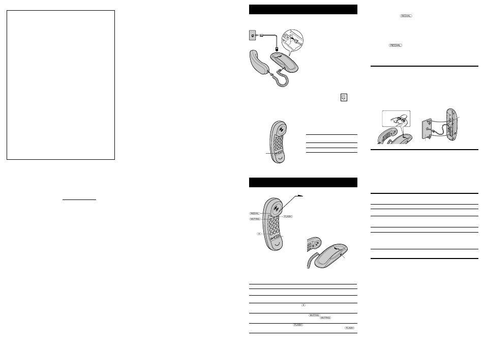 Registro del propietario, Importantes instrucciones de seguridad, Realización y recepción de llamadas | Instalación del teléfono, Montaje del teléfono en una pared, Mantenimiento, Solución de problemas, Especificaciones | Sony IT-B1 User Manual | Page 2 / 2