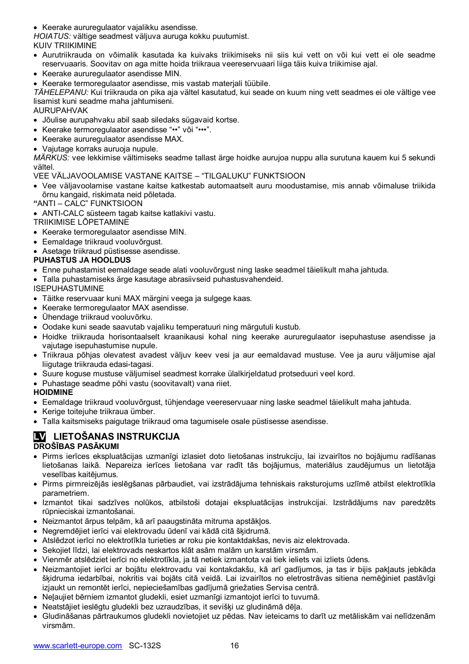 Scarlett SC-132S User Manual | Page 16 / 24
