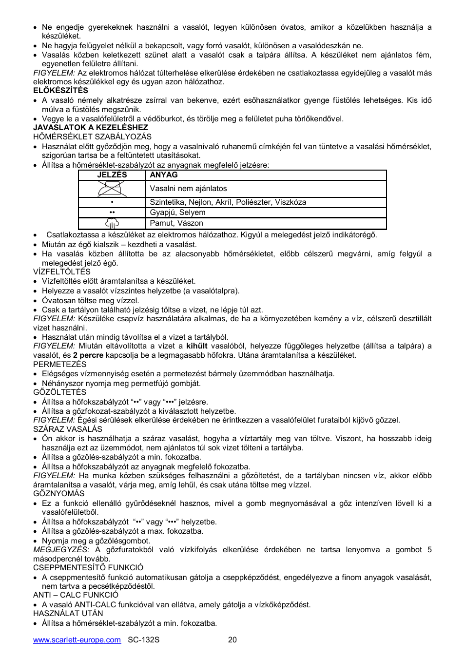 Scarlett SC-132S User Manual | Page 20 / 24