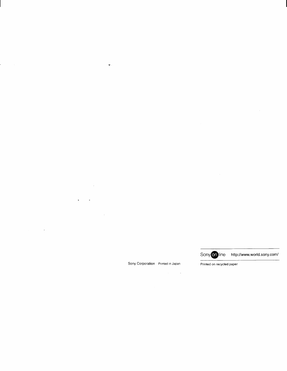 Sony^^line http://www.world.sony.com | Sony CCD-TRV66 User Manual | Page 84 / 84
