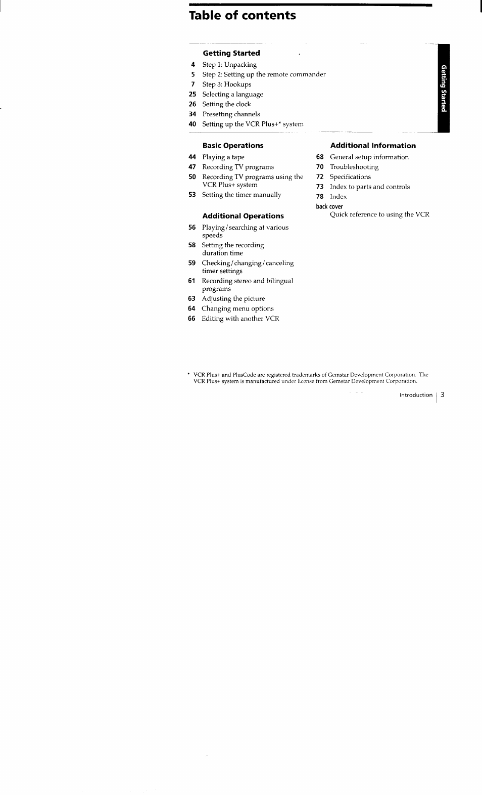 Sony SLV-662HF User Manual | Page 3 / 80