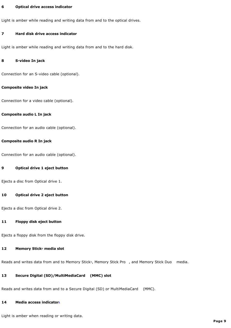 Sony VGC-RA710G User Manual | Page 9 / 262