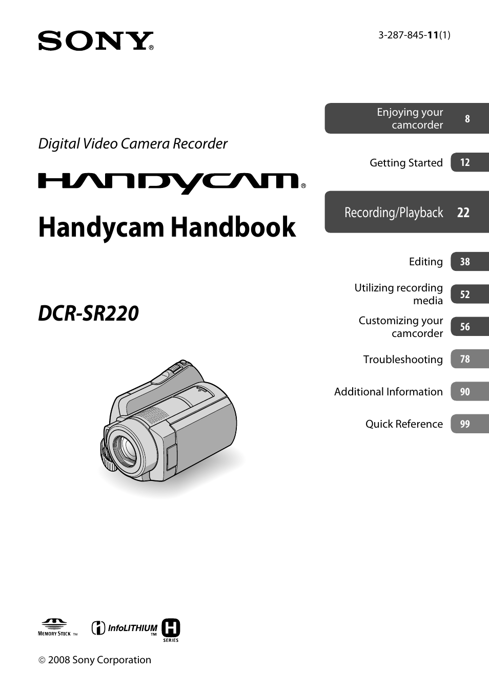 Sony DCR-SR220 User Manual | 111 pages