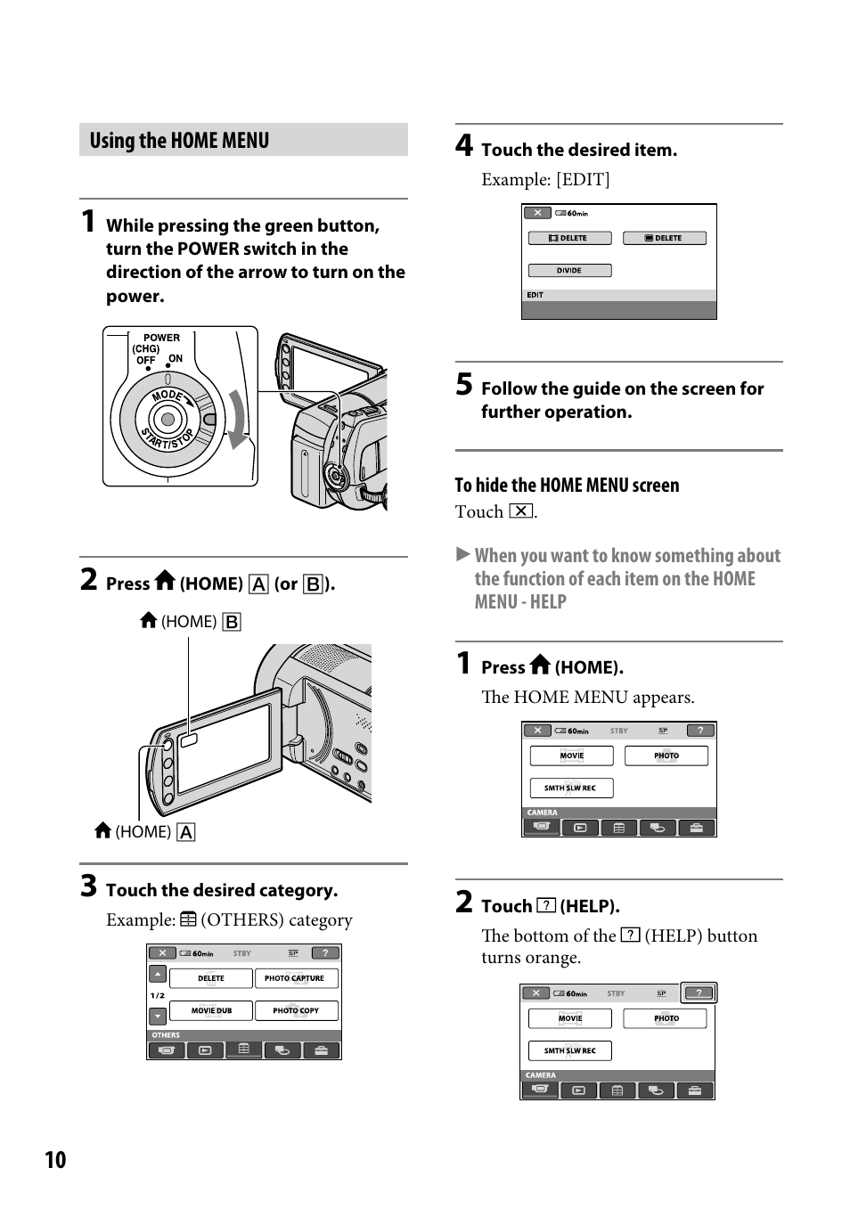 Sony DCR-SR220 User Manual | Page 10 / 111