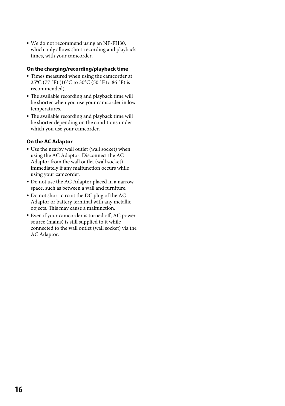 Sony DCR-SR220 User Manual | Page 16 / 111