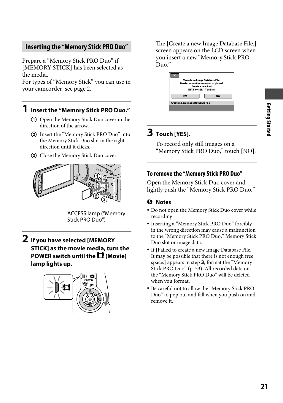 Sony DCR-SR220 User Manual | Page 21 / 111