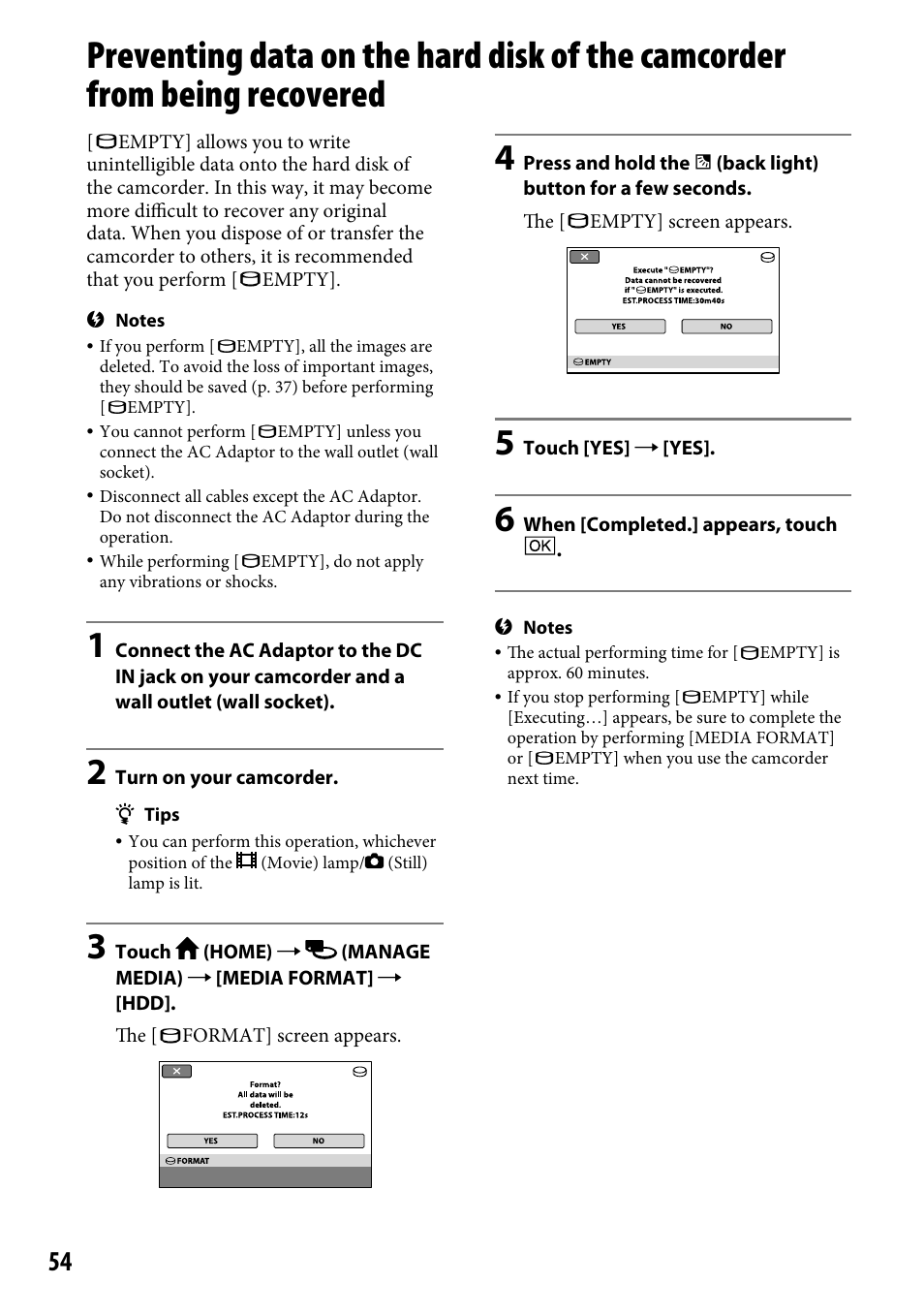 Sony DCR-SR220 User Manual | Page 54 / 111