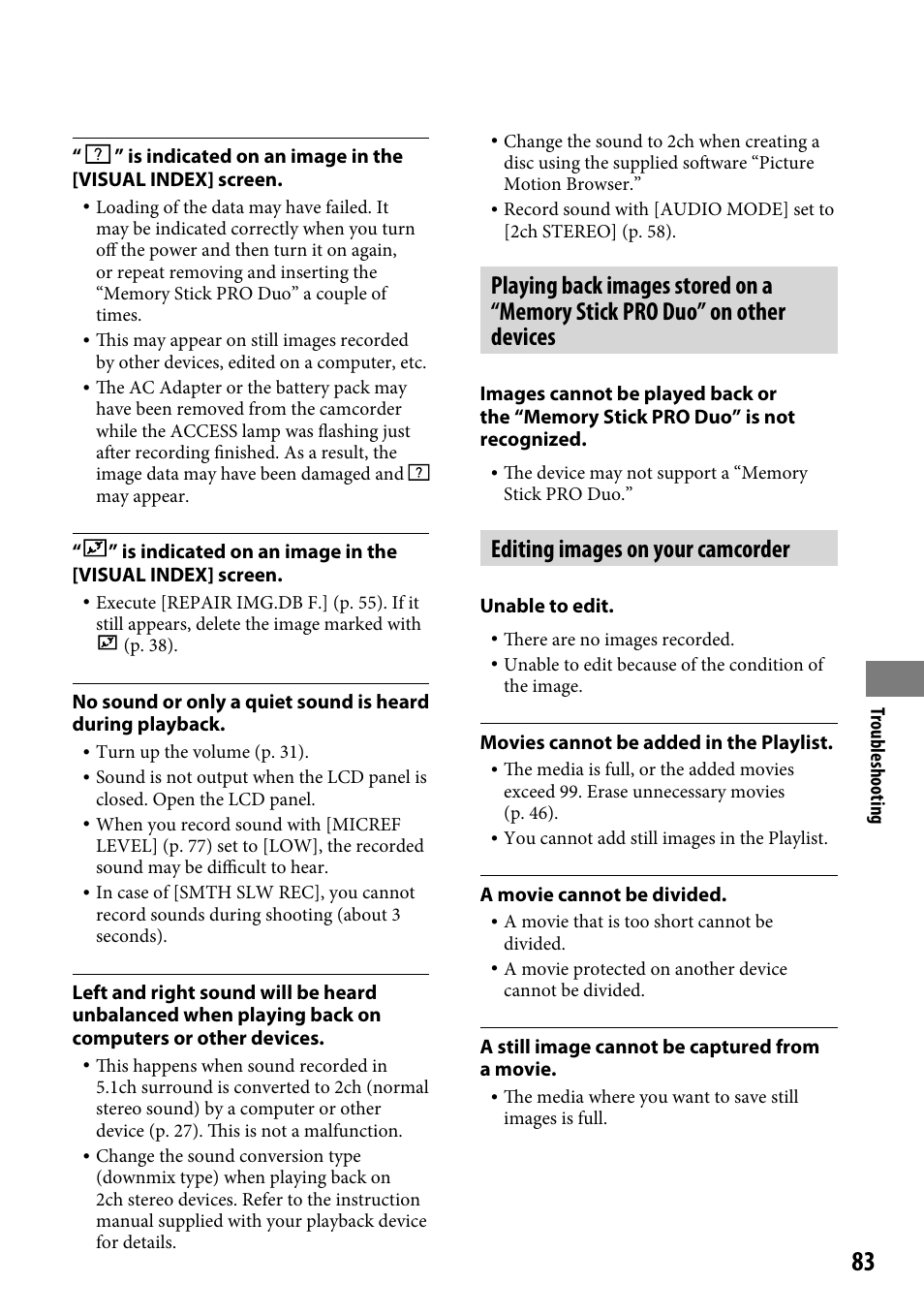 Editing images on your camcorder | Sony DCR-SR220 User Manual | Page 83 / 111