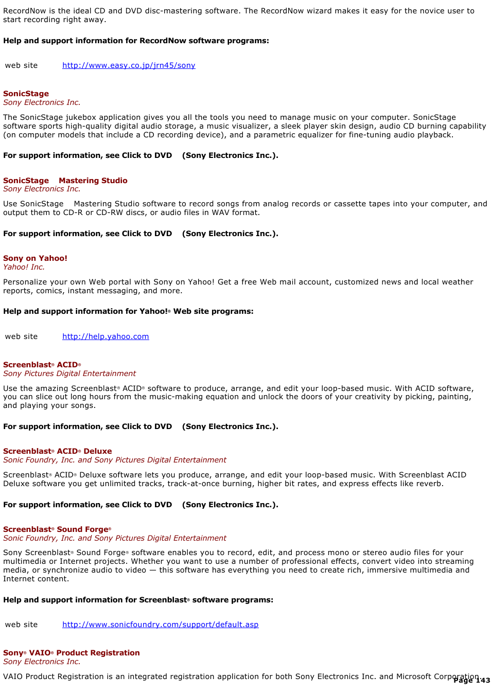 Sony PCV-RS420 User Manual | Page 143 / 146