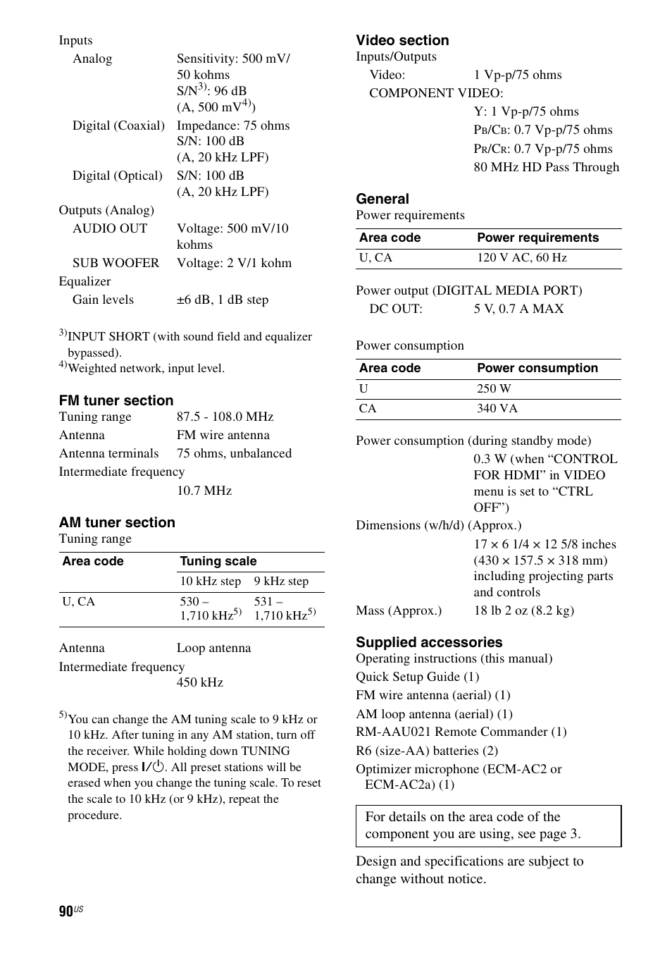 Sony STR-DG720 User Manual | Page 90 / 92