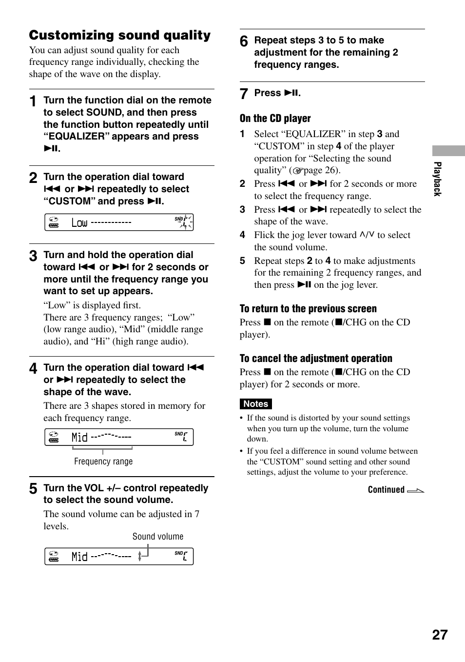 Customizing sound quality | Sony D-NE920 User Manual | Page 27 / 43